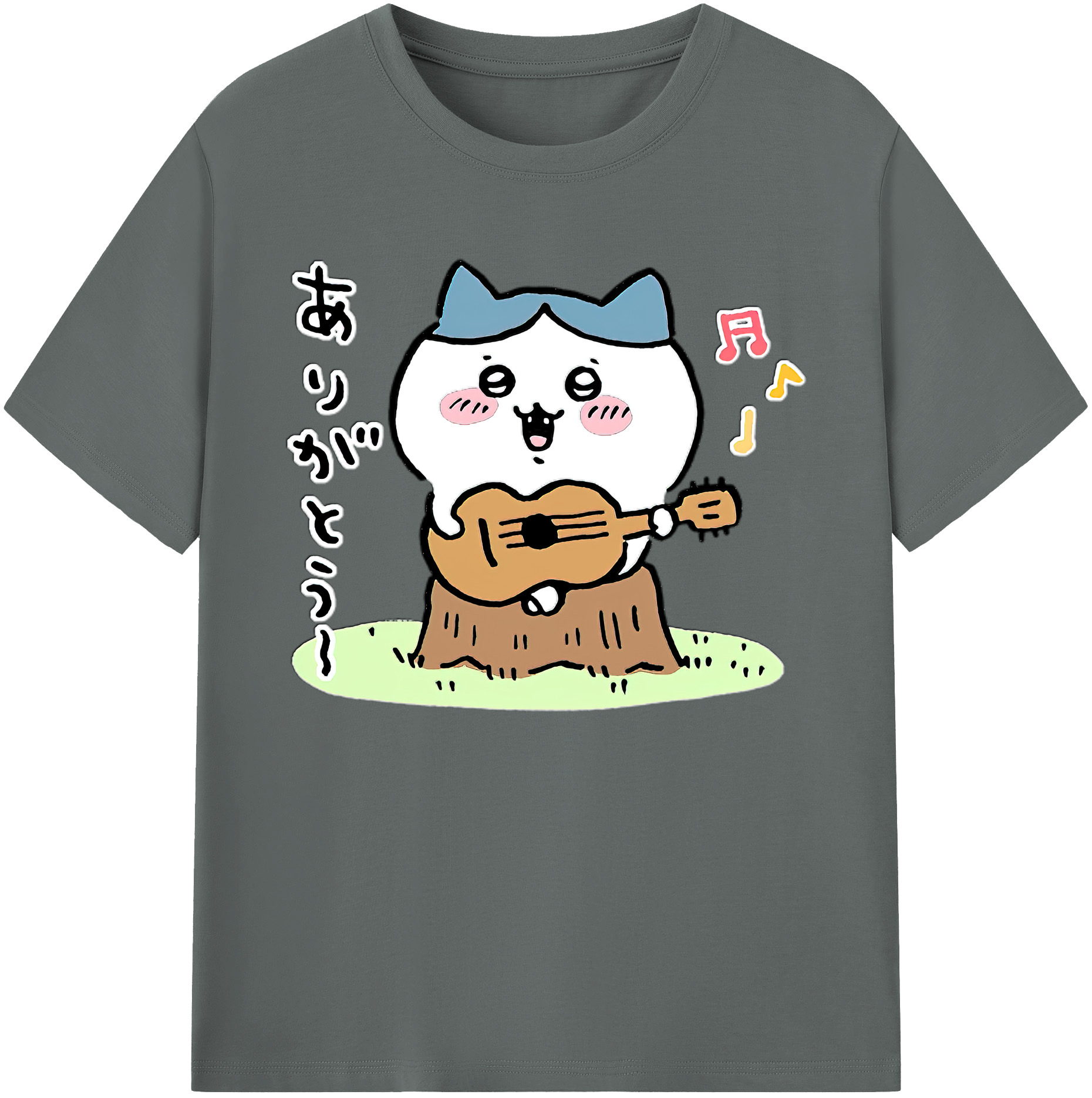 （画像用） ちいかわ ハチワレ Chii-kawa hachiware 綿100％ メンズ半袖Tシャツ｜肌触りやわらか＆通気性
